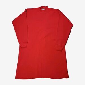 Vintage Lee Sturdy Sweats Sweatshirt Dress Red Womens One Size 80s Tunic NEW